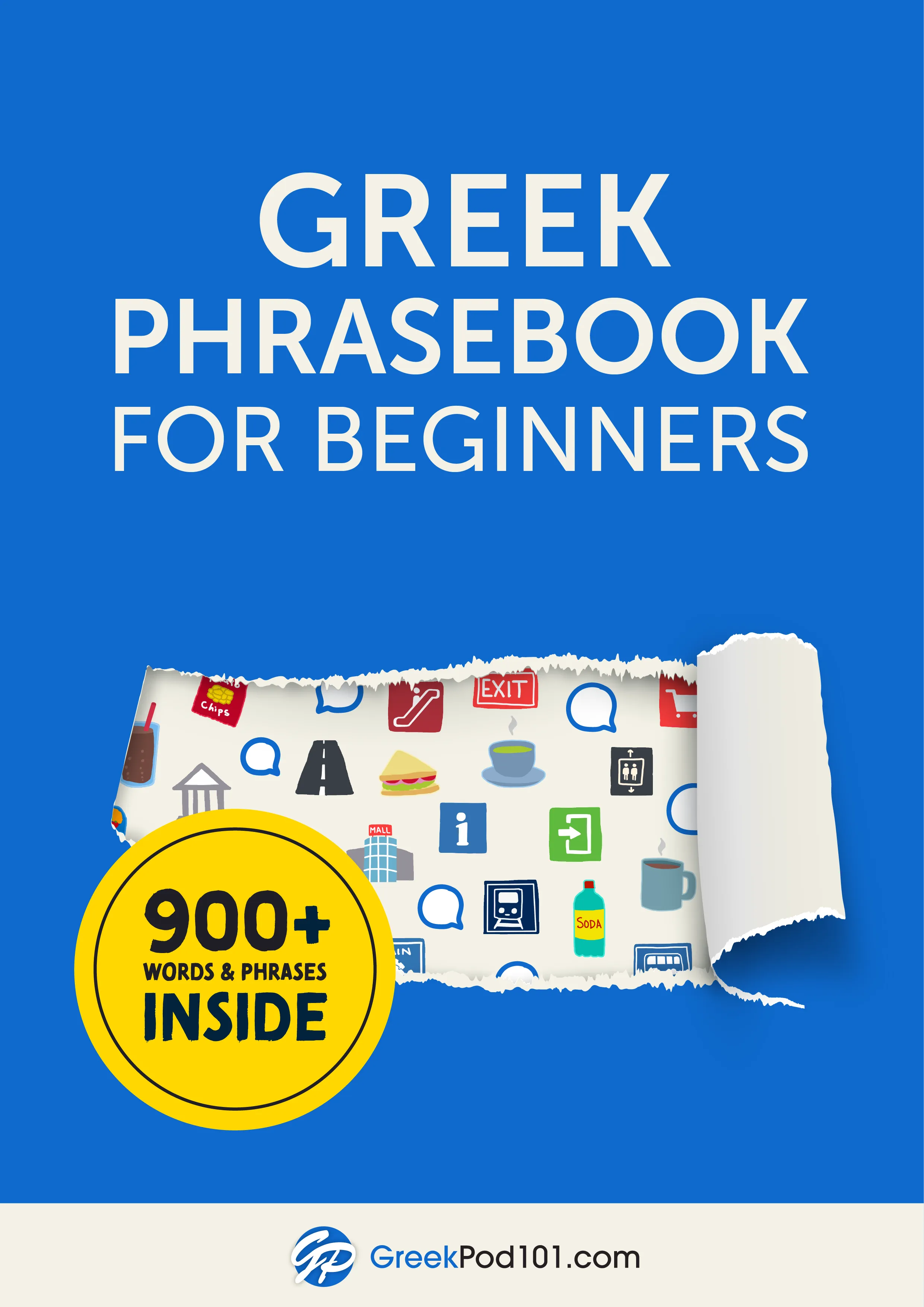 Cover of the free Greek Phrasebook for Beginners by GreekPod101