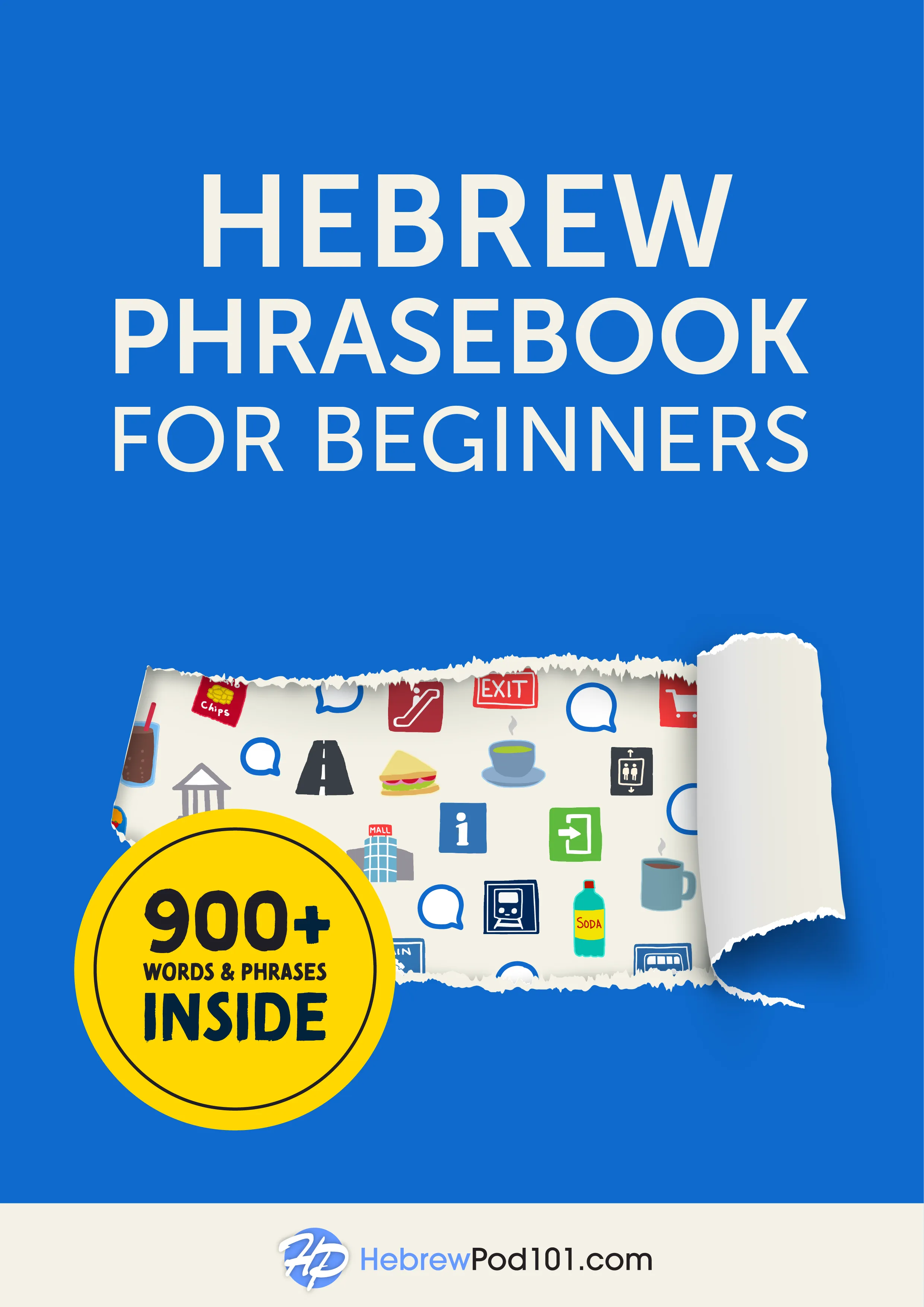 Cover of the free Hebrew Phrasebook for Beginners by HebrewPod101