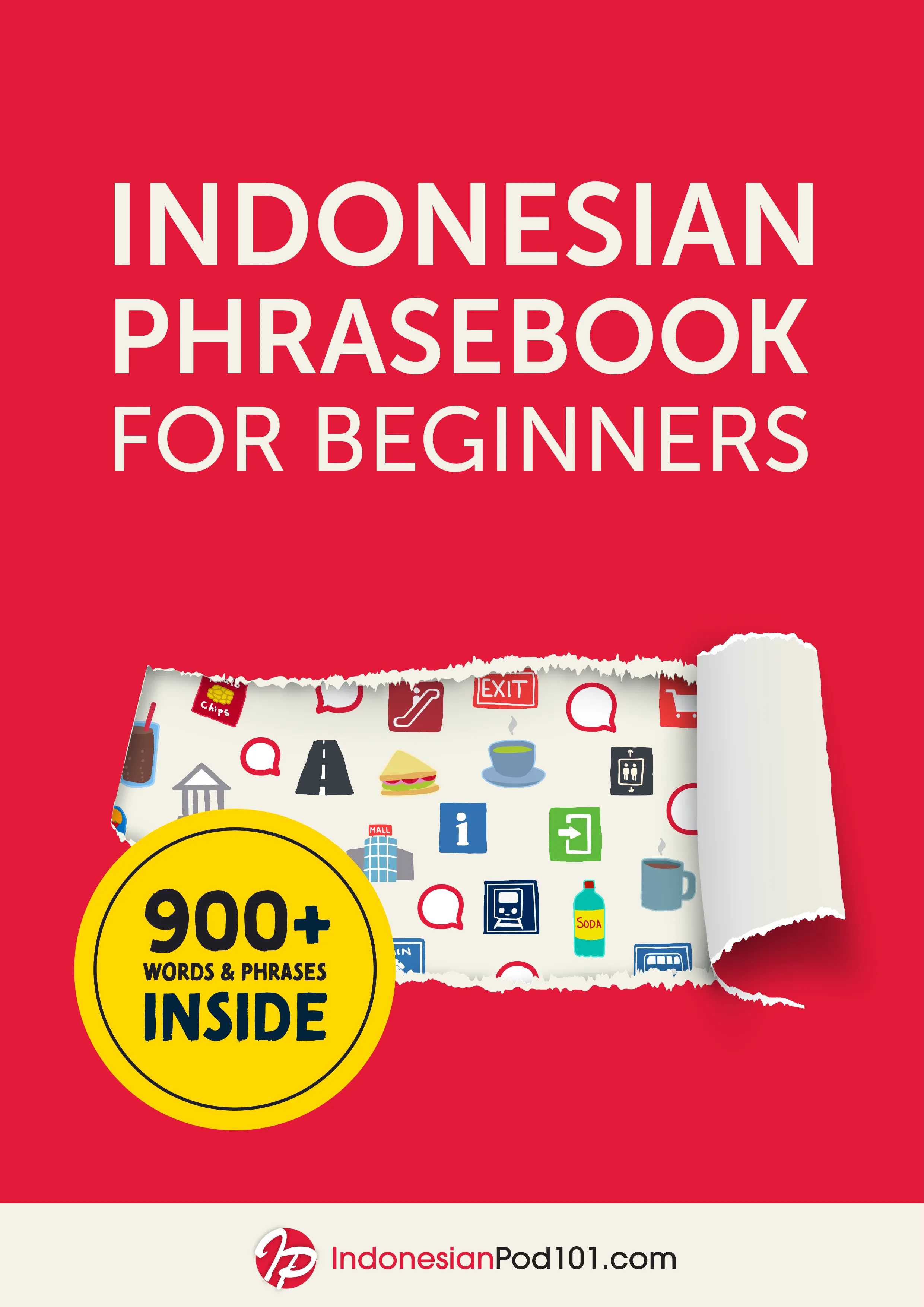 Cover of the free Indonesian Phrasebook for Beginners by IndonesianPod101