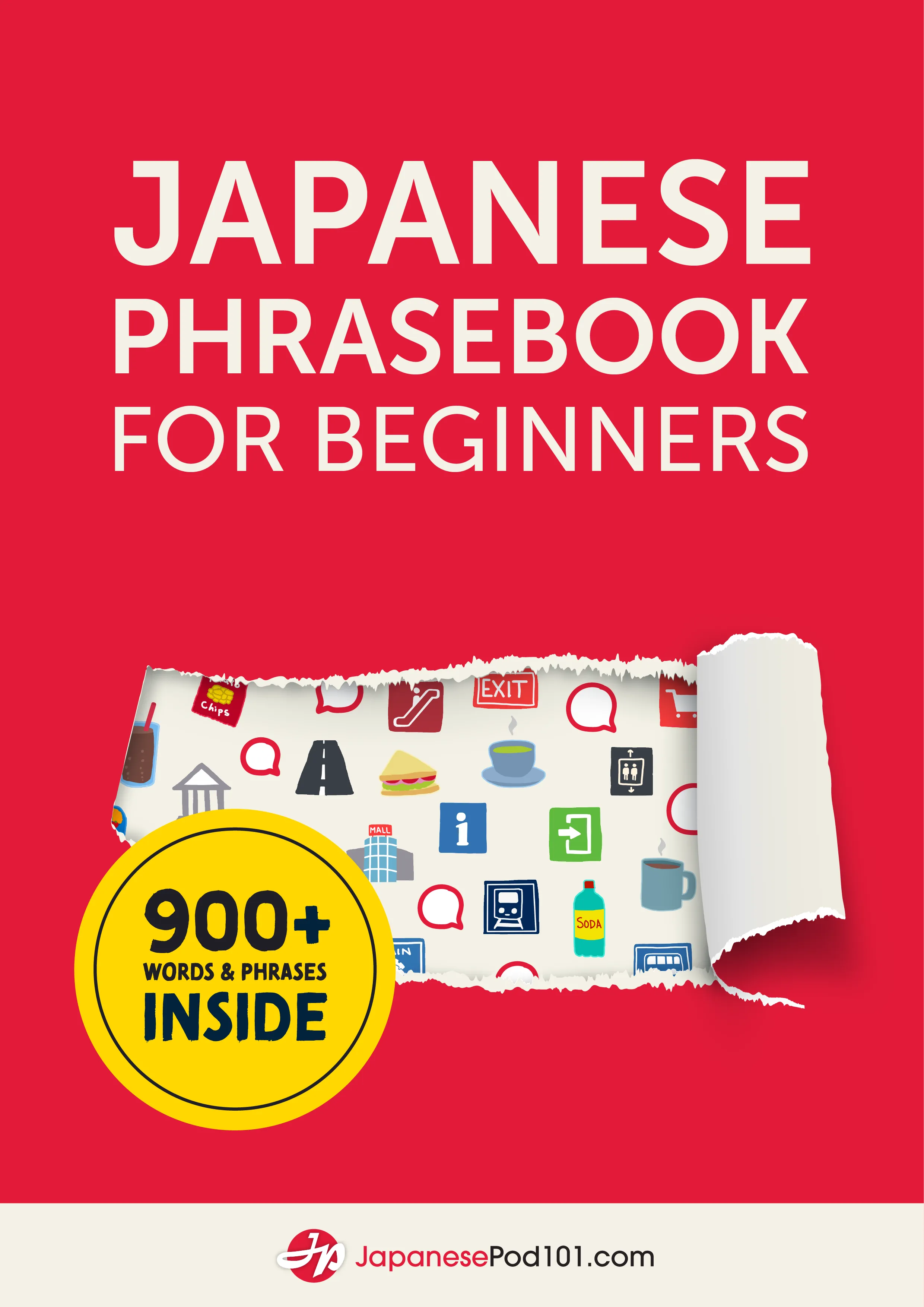 Cover of the free Japanese Phrasebook for Beginners by JapanesePod101