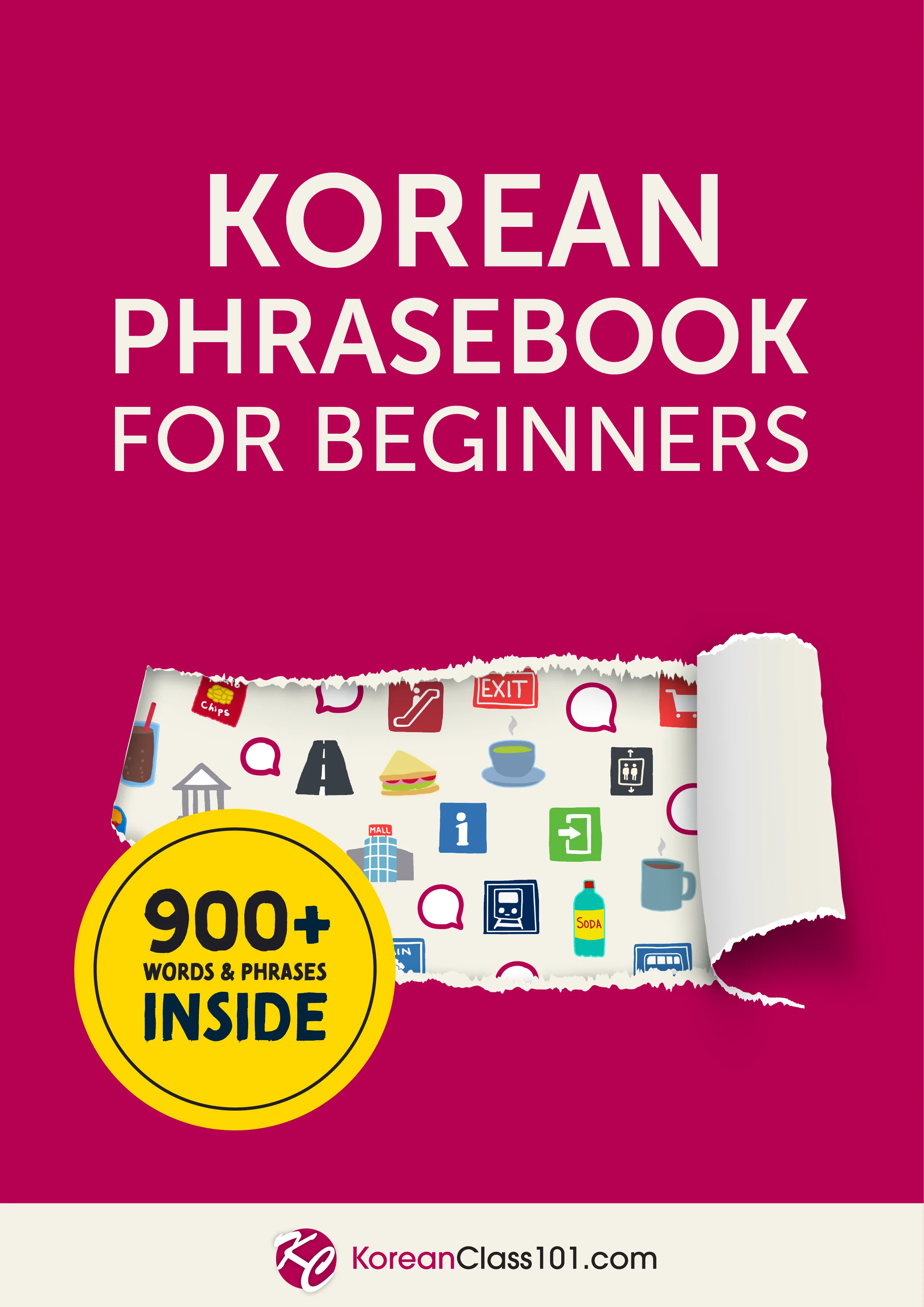 Cover of the free Korean Phrasebook for Beginners by KoreanClass101