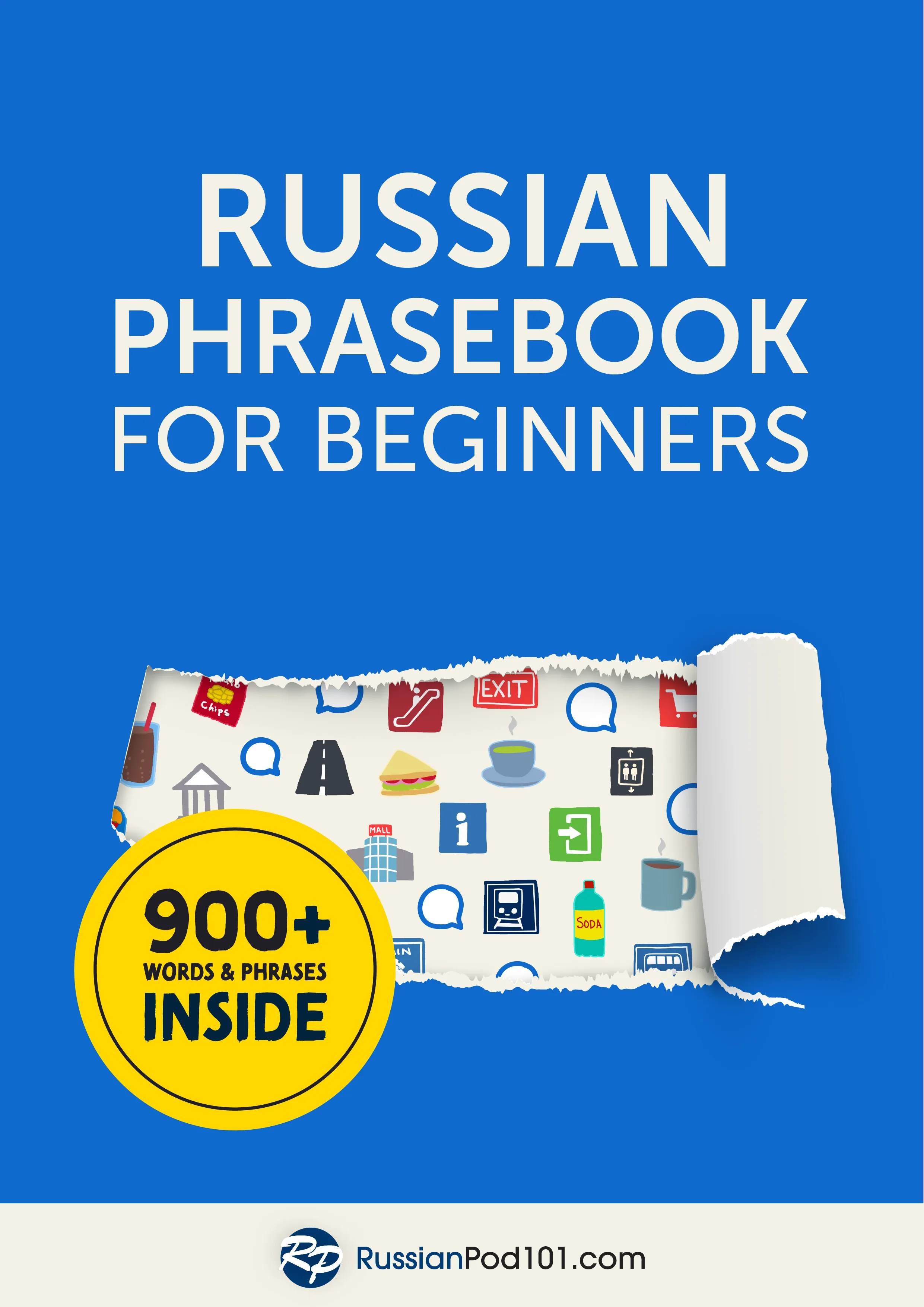 Cover of the free Russian Phrasebook for Beginners by RussianPod101