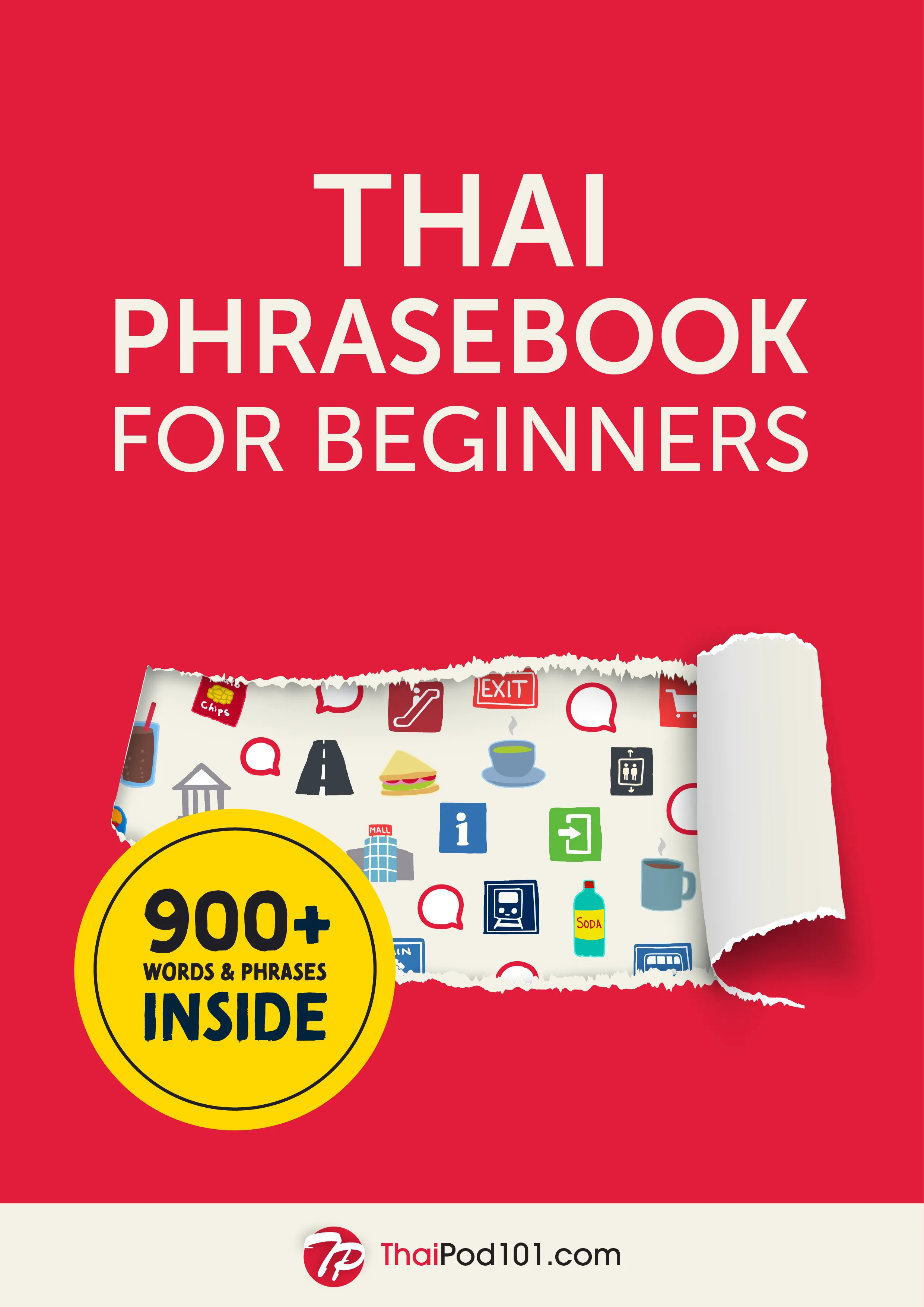 Cover of the free Thai Phrasebook for Beginners by ThaiPod101