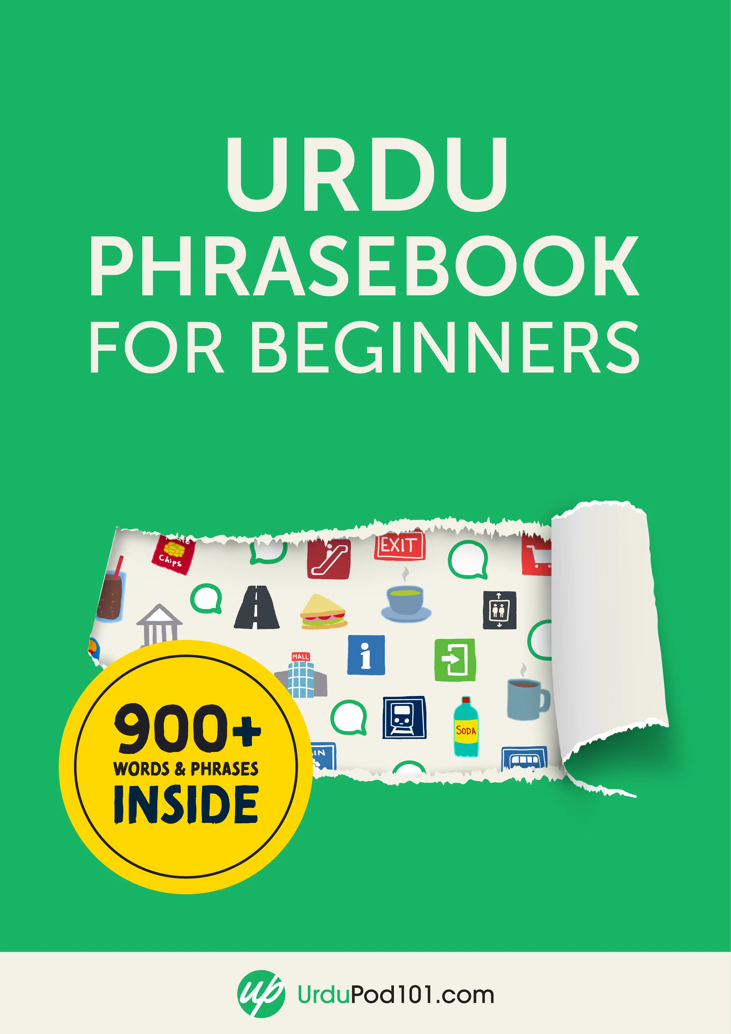 Cover of the free Urdu Phrasebook for Beginners by UrduPod101