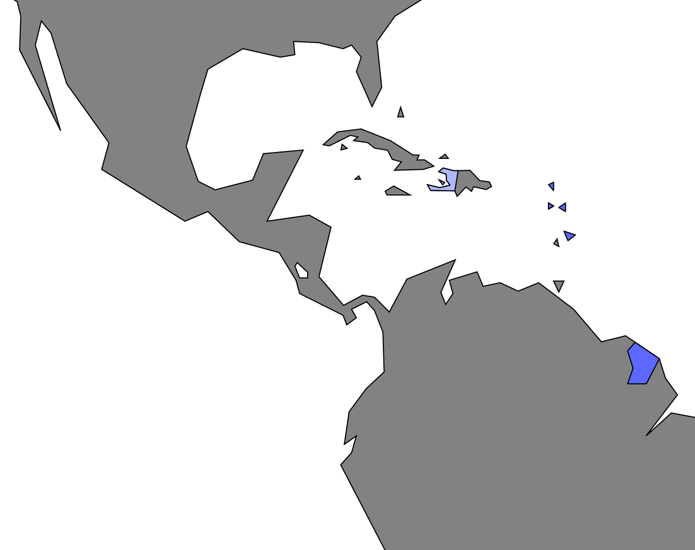 Official French Speaking regions of central America