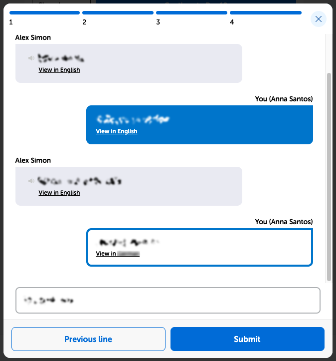 View of the Roleplay section of the lesson